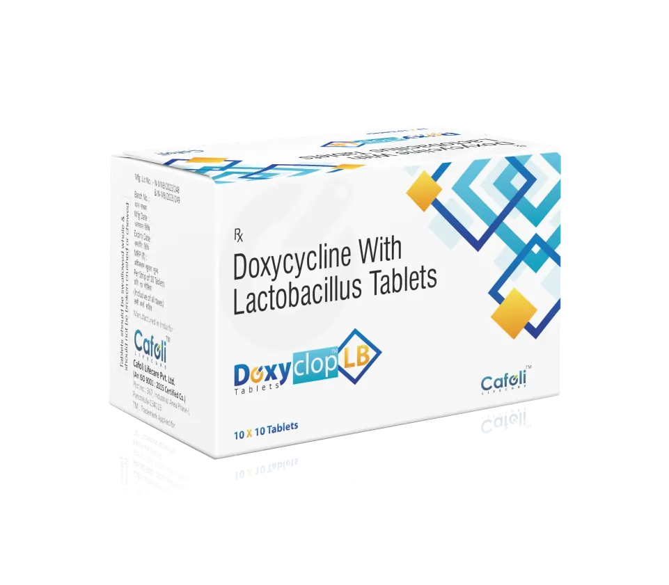 Doxycycline + Lactobacillus  at the best price in PCD Pharma Franchise for Bacterial Infections, Probiotic Support